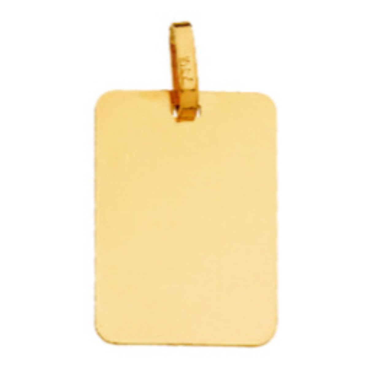 9K PLACA CHAPA RECTAGULAR ORO AMARILLO BRILLO 17X12 MM