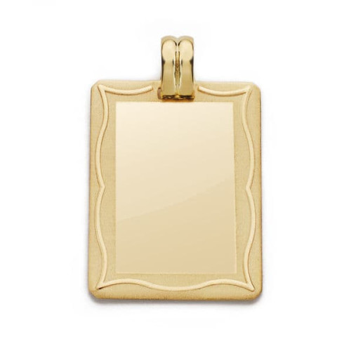 9K PLACA CHAPA MARCO ORO AMARILLO 28X20 MM