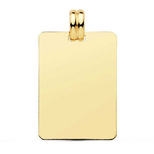 9K PLACA CHAPA ORO AMARILLO LISA 28X20 MM