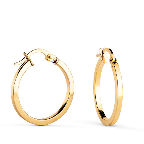 18K AROS ORO AMARILLO HUECOS CUADRADO LISO. MEDIDA: 18 X 1,5 MM