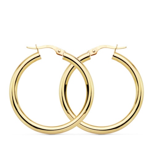 18K AROS REDONDOS HUECOS 30 X 3MM 3.05GRS