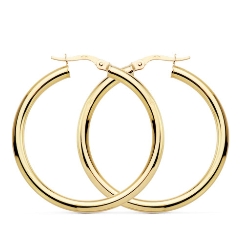 18K AROS REDONDOS HUECOS 35 X 3 MM 3.45GRS