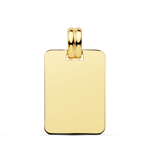 18K PLACA CHAPA LISA ORO AMARILLO EN BRILLO LIGERA. MEDIDA: 20X14 MM