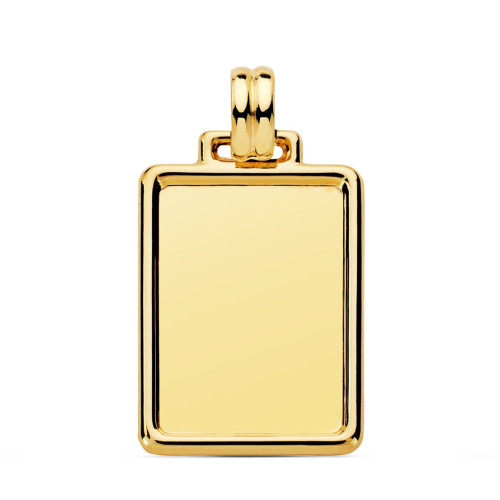 18K PLACA CHAPA LISA ORO AMARILLO 29X20 MM