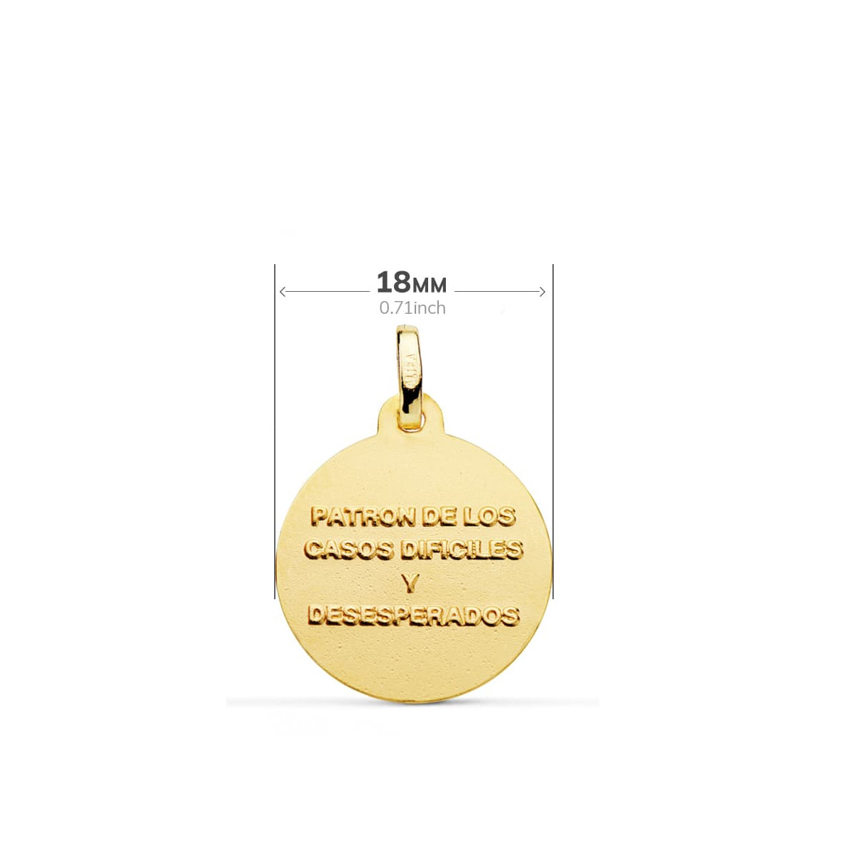 18K MEDALLA ORO AMARILLO SAN JUDAS TADEO BISEL 18 MM