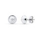 18K PENDIENTES ORO BLANCO MEDIA BOLA TALLADA 6 MM