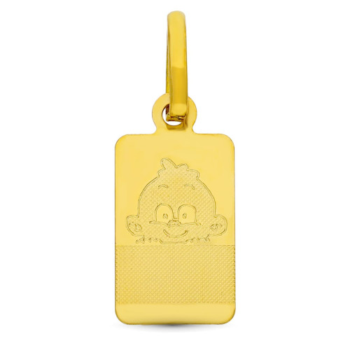 18K PLACA CHAPA ORO AMARILLO BEBE 16X8 MM