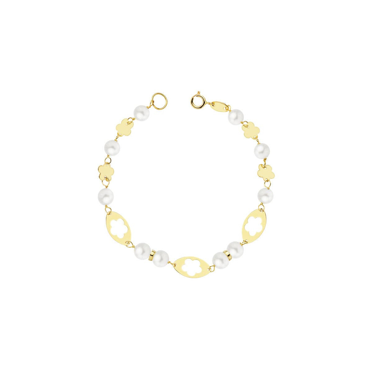 18K PULSERA COMUNION ORO AMARILLO PERLA 5.5 MM 16CM