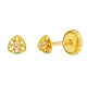 18K PENDIENTES ORO AMARILLO TRIANGULO CALADO 3X3 MM CIERRE TUERCA