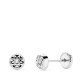 18K PENDIENTES CIRCONITA ORO BLANCO 5 MM CIERRE TUERCA