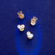 18K PENDIENTES ORO AMARILLO CORAZON NACAR 7X5.5 MM CIERRE TUERCA