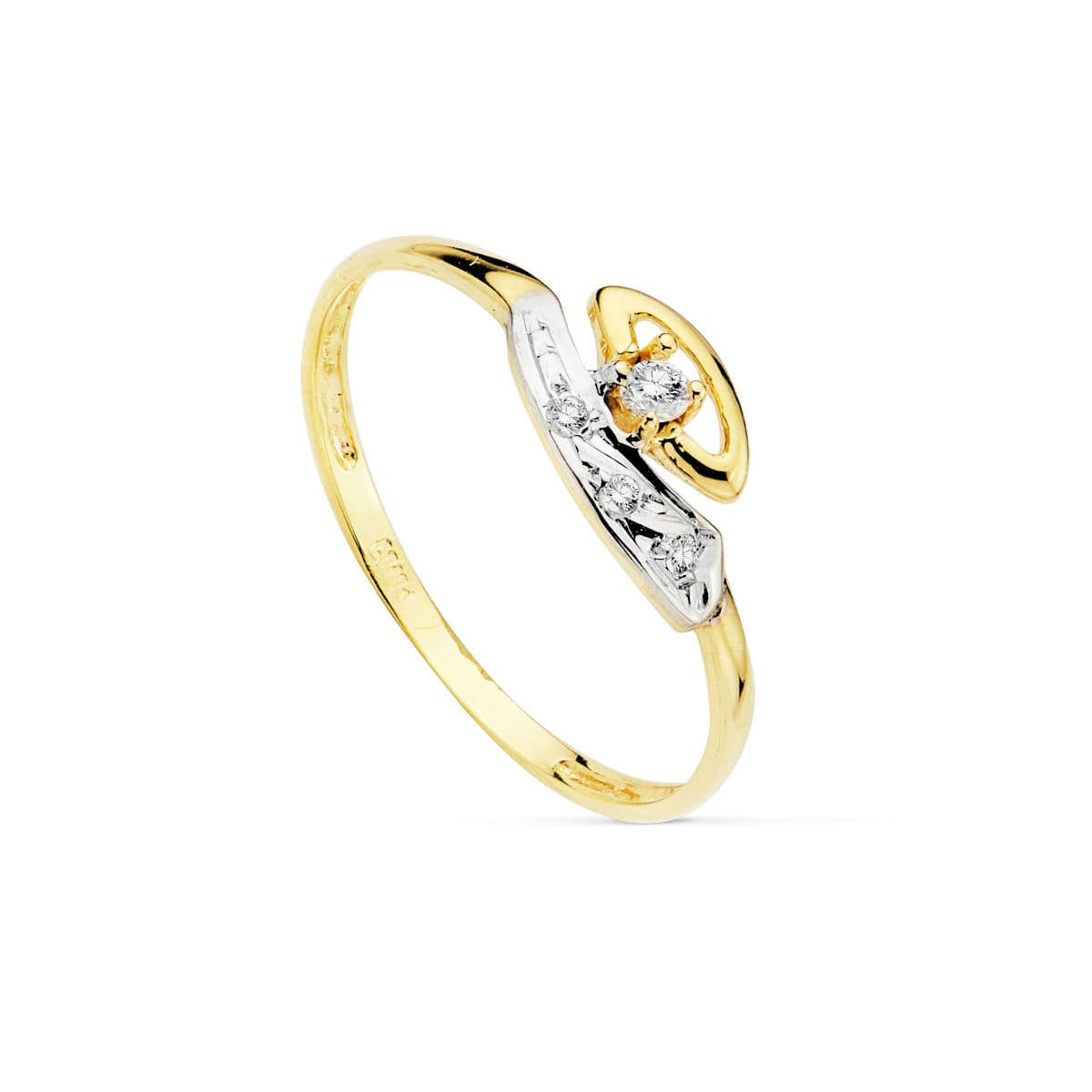 18K SORTIJA ORO AMARILLO CON CIRCONITAS. ANCHO: 6 MM