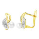 18K PENDIENTES BICOLOR PERLA 11X6 MM CIERRE CATALAN