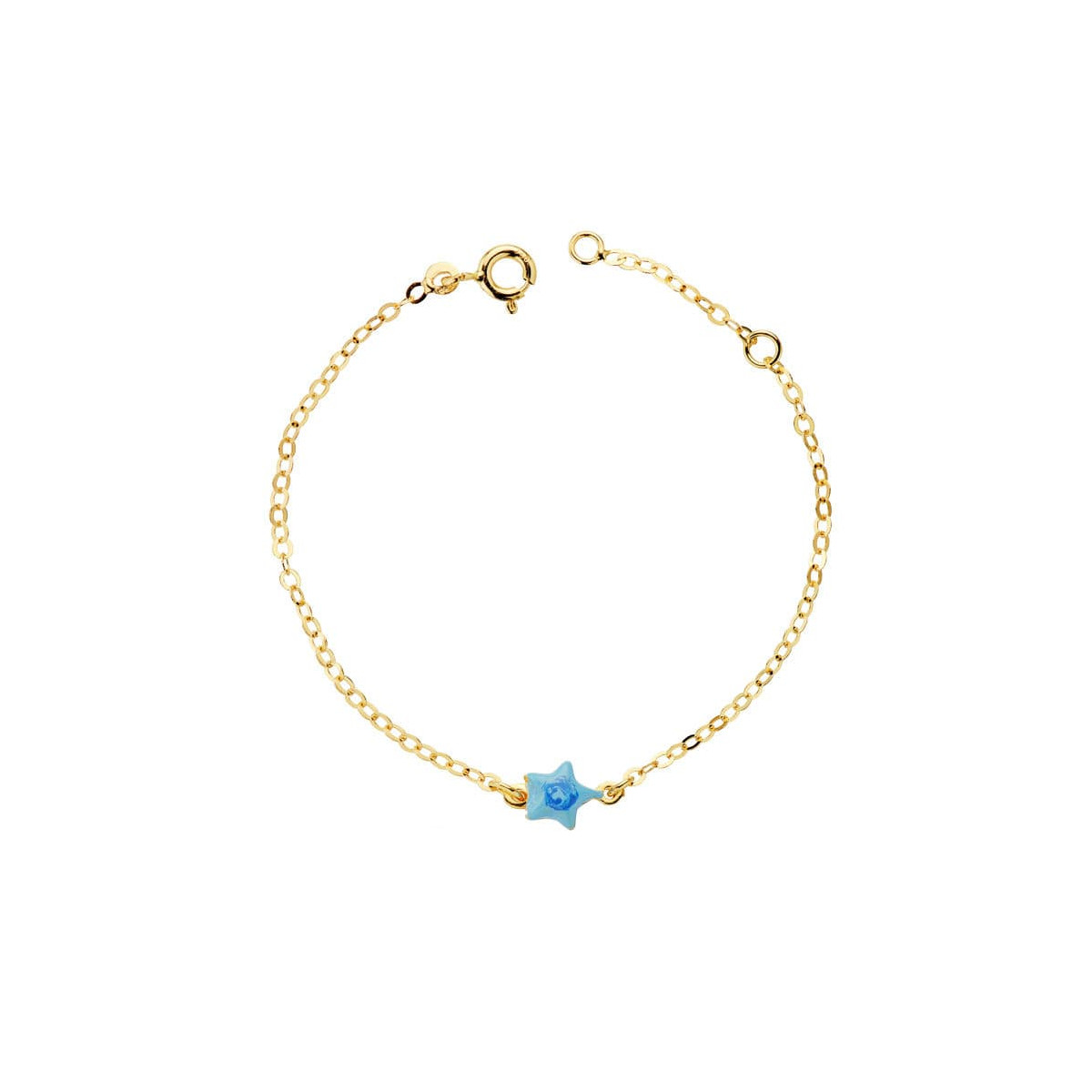 18K PULSERA ORO AMARILLO BEBE ESTRELLA ESMAL.14CM