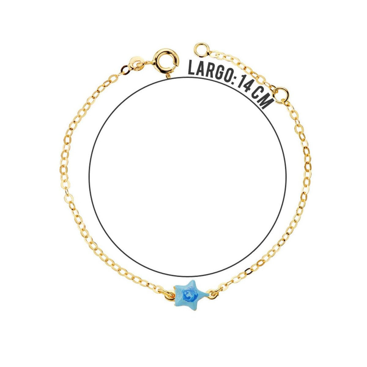 18K PULSERA ORO AMARILLO BEBE ESTRELLA ESMAL.14CM