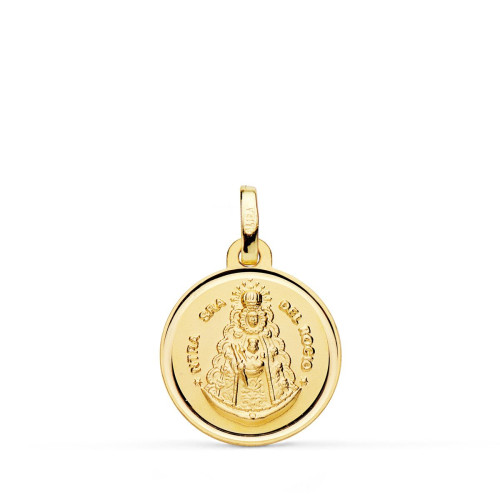 18K MEDALLA ORO AMARILLO VIRGEN DEL ROCIO BISEL 16 MM