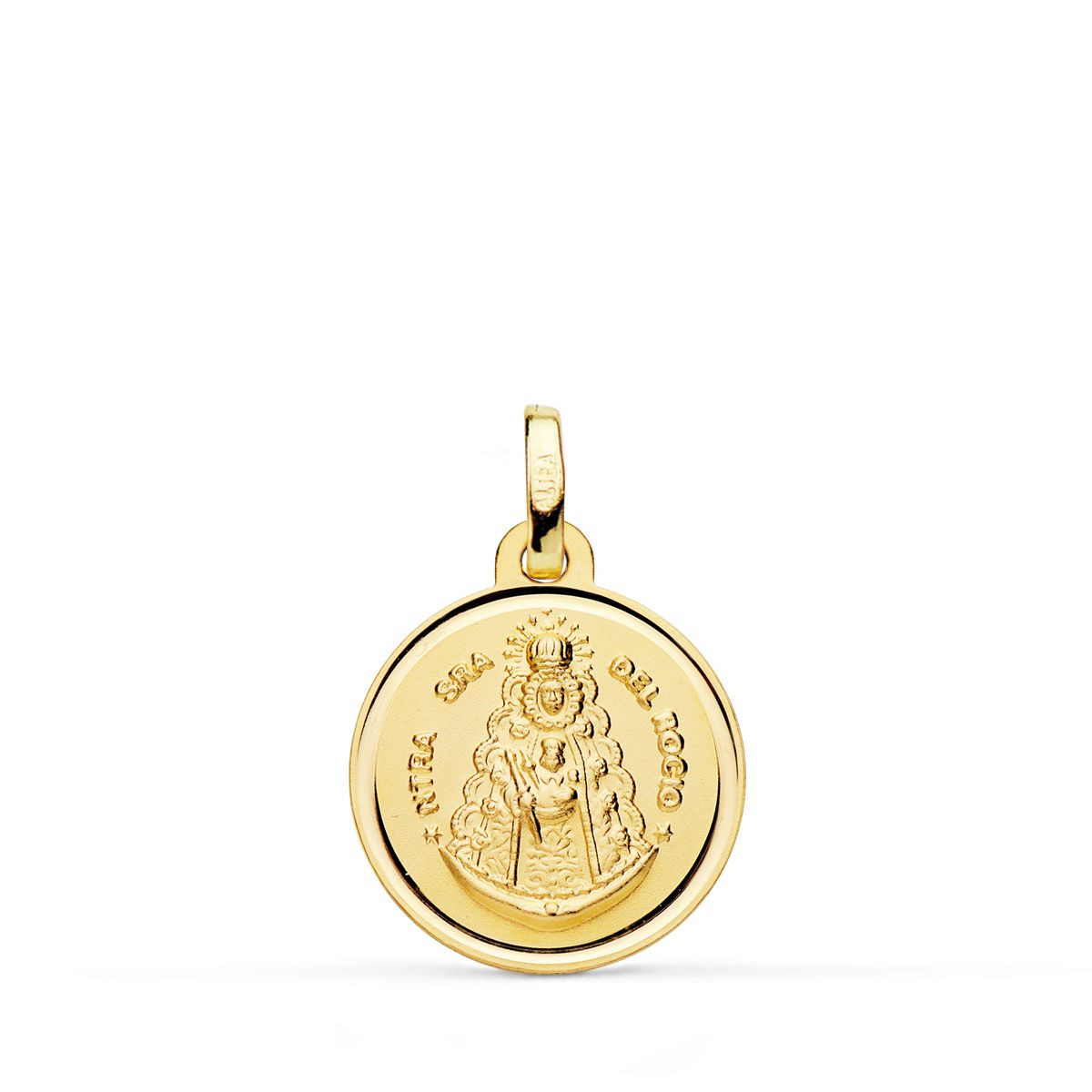 18K MEDALLA ORO AMARILLO VIRGEN DEL ROCIO BISEL 16 MM