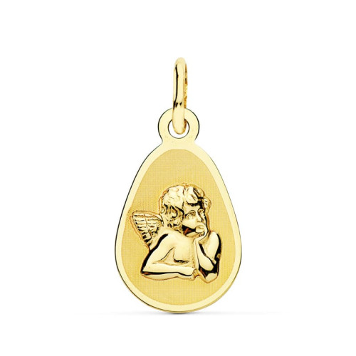 18K MEDALLA ORO AMARILLO ANGEL BURLON. 17X10 MM