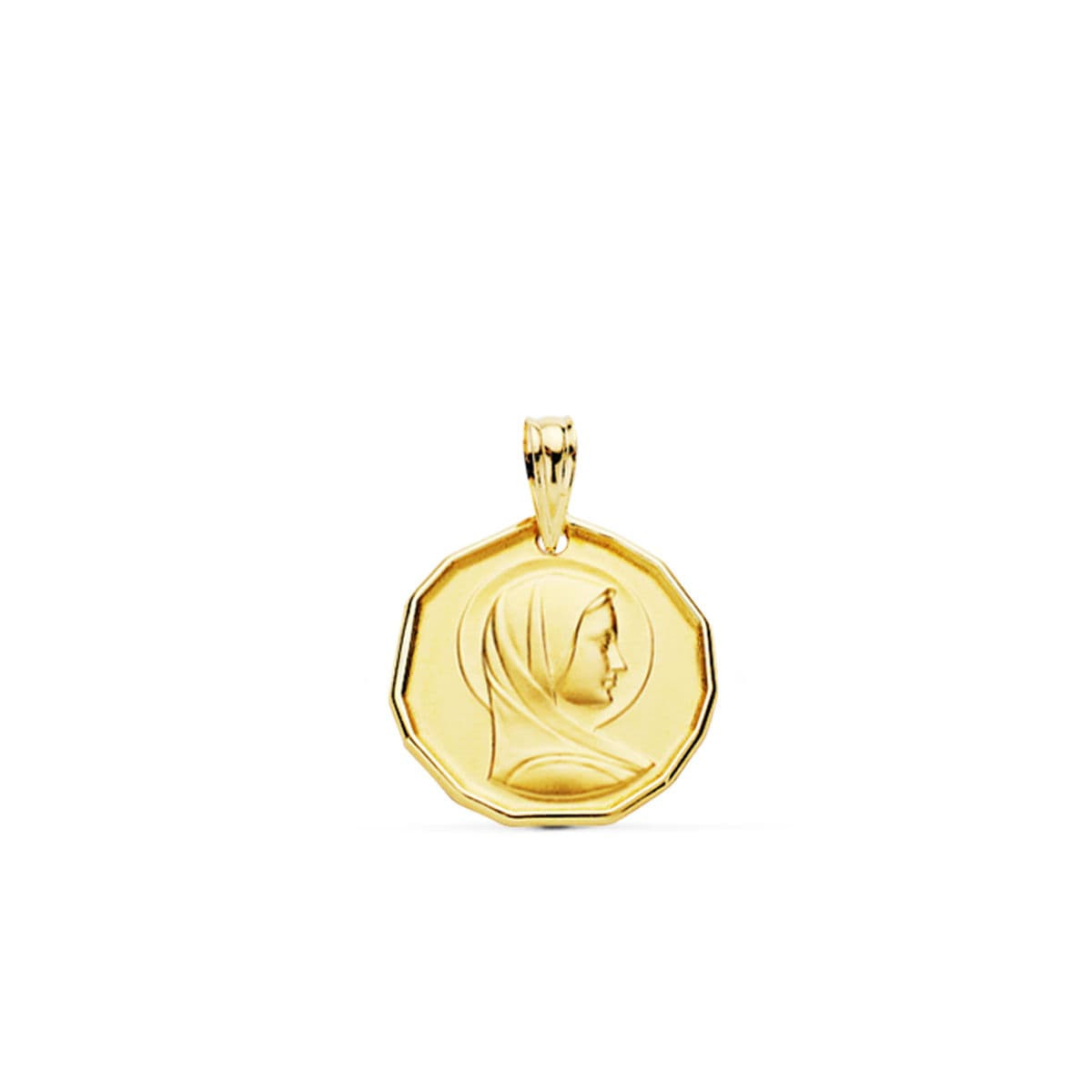 18K MEDALLA ORO AMARILLO MARIA FRANCESA 16 MM