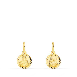 9K ESCAPULARIO ORO AMARILLO MINI VIRGEN DEL CARMEN Y CORAZON DE JESUS TALLADO 9 MM