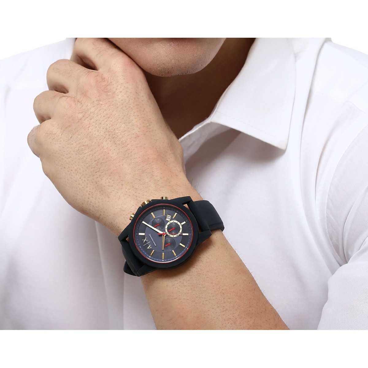 Reloj Armani Exchange Caucho Crono Azul AX1335