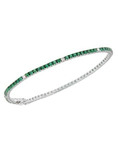 Davite & Delucchi Pulsera Rivière Oro Blanco 18K Esmeralda 1,90 ct Diamantes 0,21 ct Mujer BR002289SM