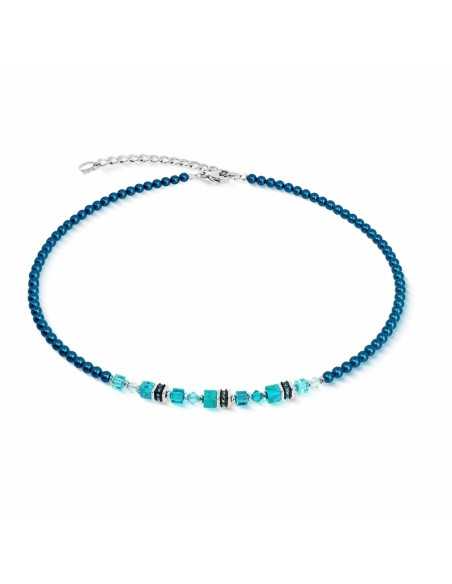 COEUR DE LION Collar Acero Plata Turquesa Perlas Swarovski® Mujer 2103/10-0624