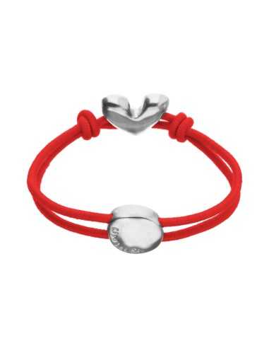 UNOde50 Pulsera Hilo y Aleación de Metales Bañada en Plata de Ley PÁLPITO PUL2641ROJMTL0S