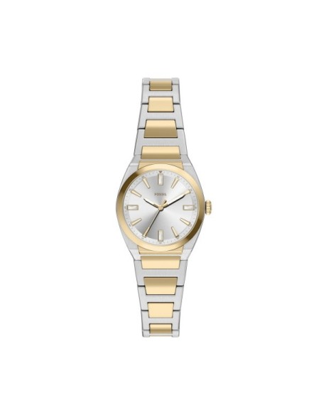 Fossil Reloj Everett Mujer Cuarzo Acero Inoxidable 27 mm Esfera Plateada ES5494