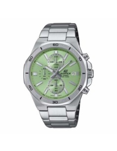 Casio Edifice Reloj Hombre Cronógrafo Acero Plateado Esfera Verde EFV-640D-3AVUEF