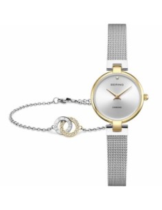 Bering Classic Reloj Mujer Bicolor Dorado y Plateado con Esfera Nácar y Pulsera a Juego 17724-010-GWP