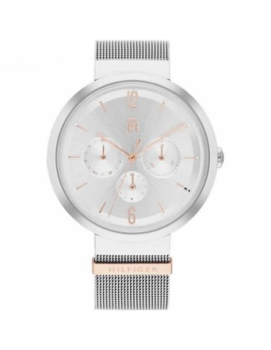 Tommy Hilfiger Lidia Reloj Mujer Plateado con Esfera Plata y Brazalete Milanés 1782537