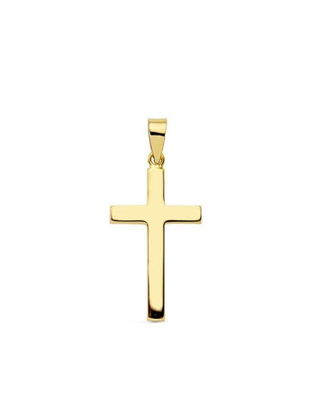 18K CRUZ ORO AMARILLO LISA PALO RECTANGULAR. 23X12 MM