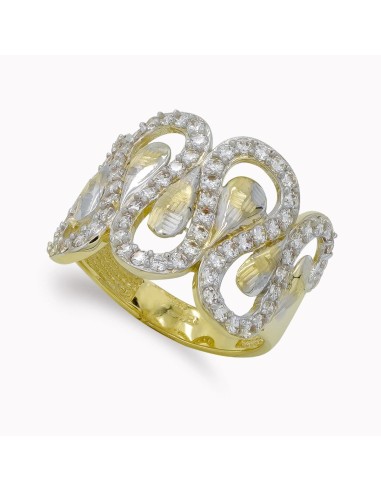 18K SORTIJA ORO BICOLOR MACIZO CON CIRCONITAS....
