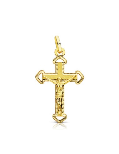 18K CRUZ ORO AMARILLO CON CRISTO. 23X14 MM