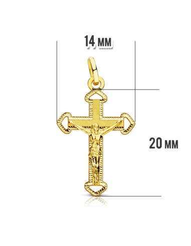 18K CRUZ ORO AMARILLO CON CRISTO. 23X14 MM