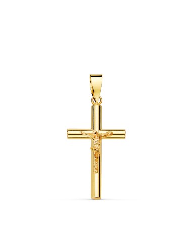 18K CRUZ ORO AMARILLO CON CRISTO TUBO 2,5 MM....
