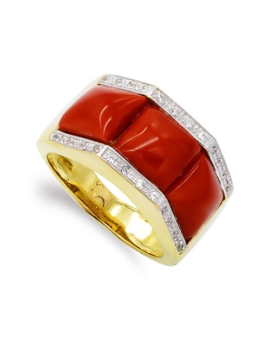 18K SORTIJA ORO AMARILLO CORAL FINO CERDEÑA 8X8...