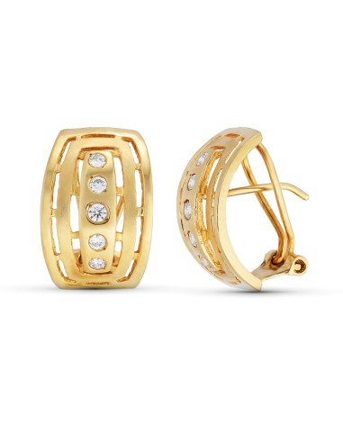 18K PENDIENTES ORO AMARILLO CIRCONITA 17X12 MM...