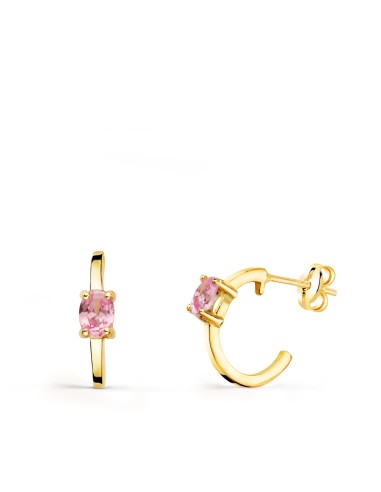 18K PENDIENTES ORO AMARILLO MEDIO ARO LISO CON...