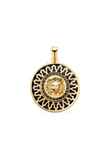 18K MEDALLA ORO AMARILLO MEDUSA GRECA Y MOTIVO...