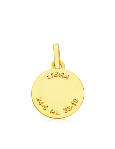 18K HOROSCOPO ORO AMARILLO LIBRA 13 MM