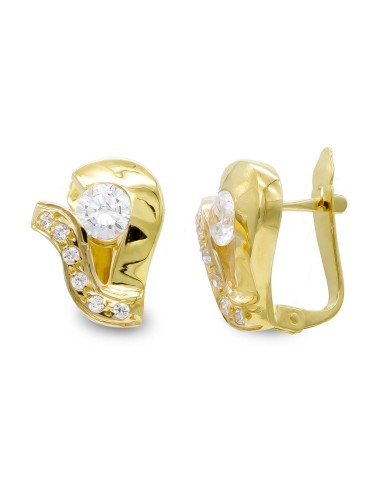 18K PENDIENTES ORO AMARILLO Y CIRCONITA CIERRE...