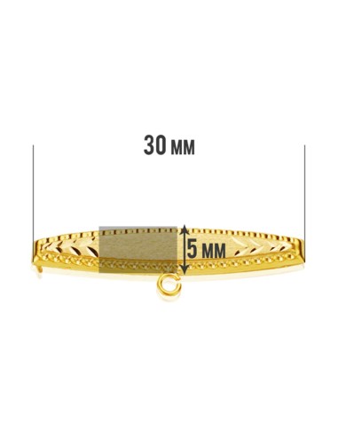 9K ALFILER ORO AMARILLO TALLADO 30X5 MM