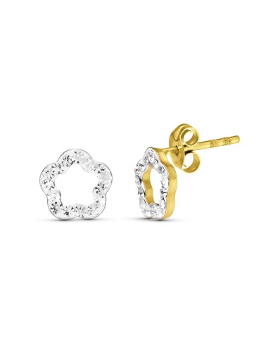 9K PENDIENTES ORO AMARILLO CIRCONITA 7X7 MM...