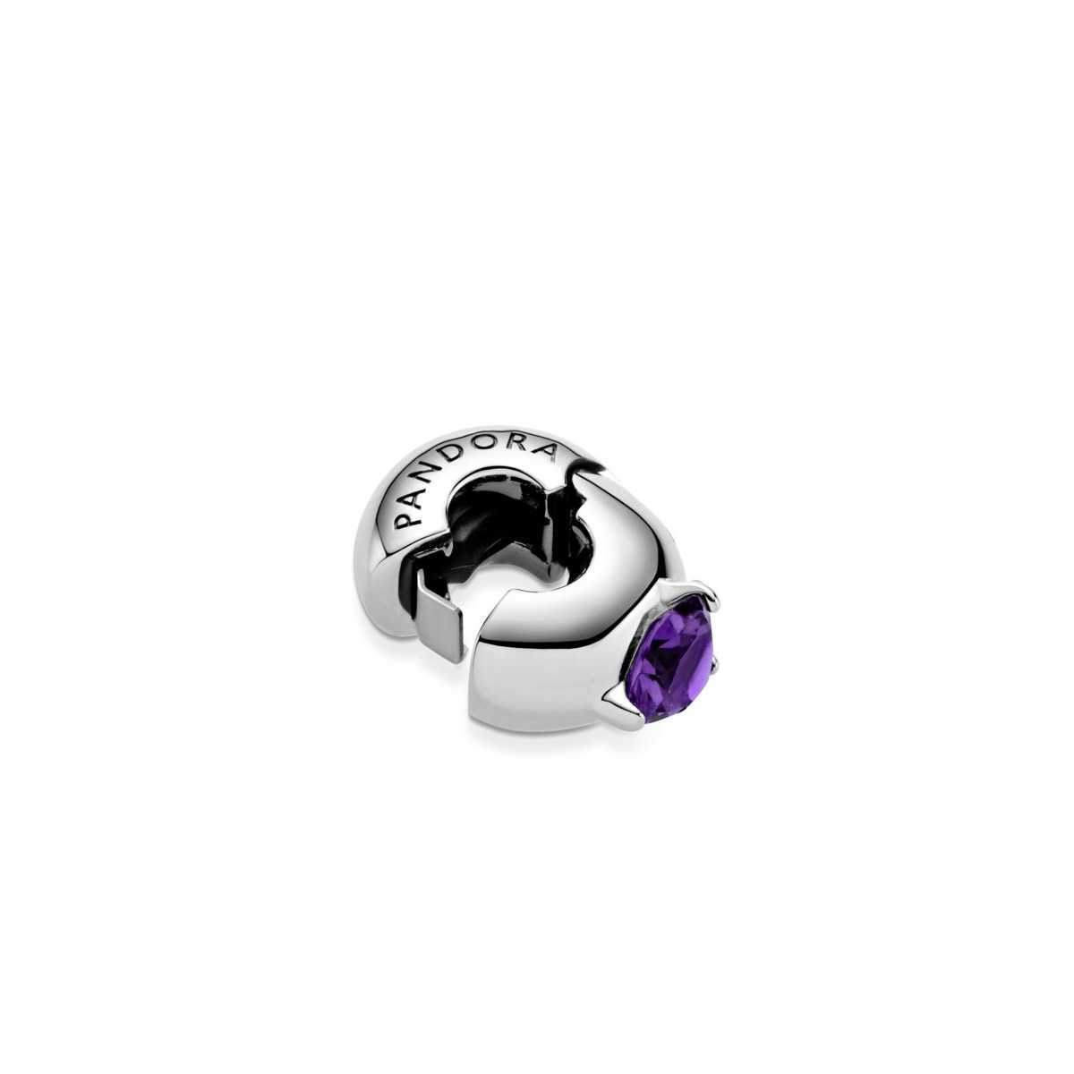 Clip Pandora Cículo Solitario Morado 799204C02