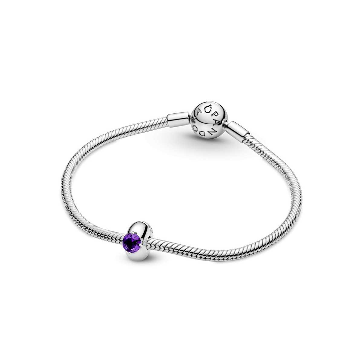 Clip Pandora Cículo Solitario Morado 799204C02