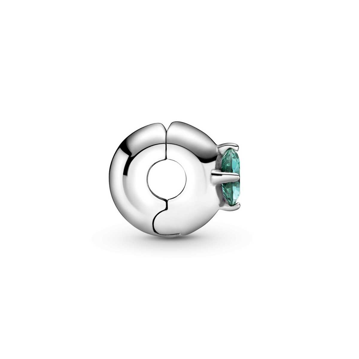 Clip Pandora Círculo Solitario Verde 799204C03