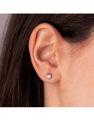 18K PENDIENTES ORO BLANCO CIRCONITA 4MM CON 4...