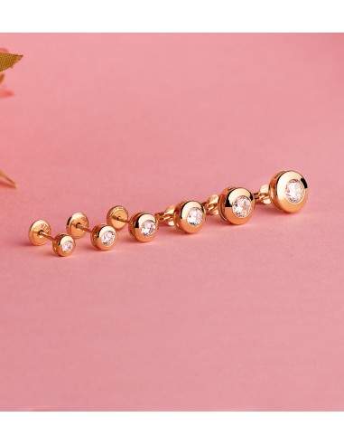18K PENDIENTES ORO AMARILLO  CHATON GALERIA CON...